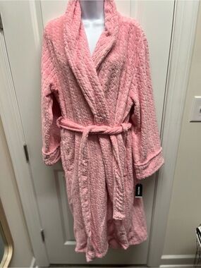 Nautica Pink Cable Knit Plush Fleece Robe - NWT SZ S/M